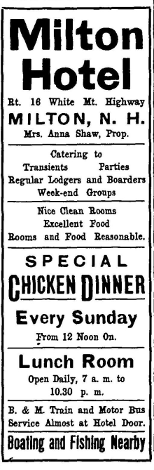 Milton Hotel Adv - 1942 - FN420605