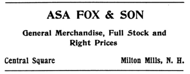 Asa Fox &amp; Son - 1907