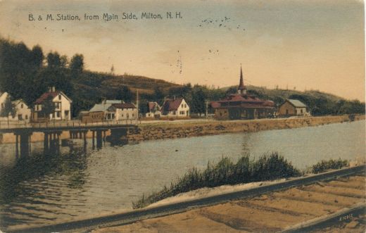 B&amp;M RR Station from Maine Side - 1909