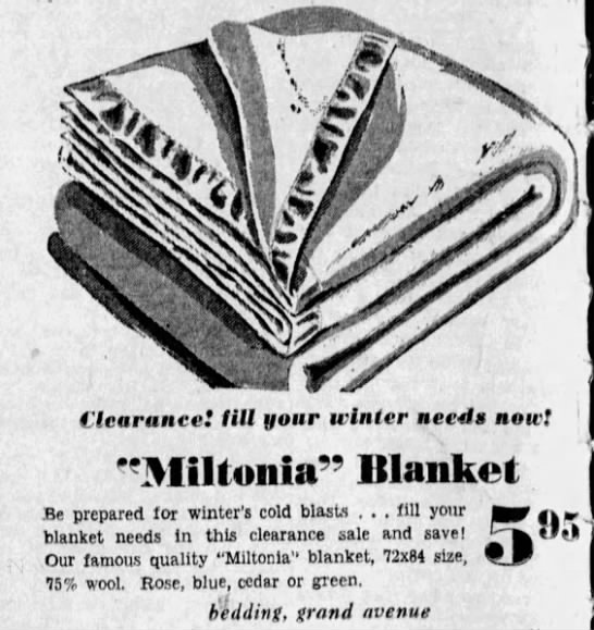 Miltonia Blanket - 1945