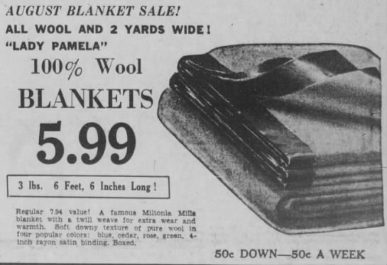 Miltonia Blanket - 1949