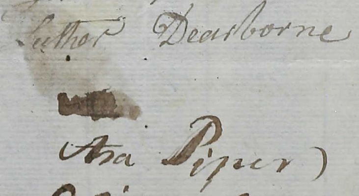 Dearborne-Piper Signatures - Wakefield - 1813