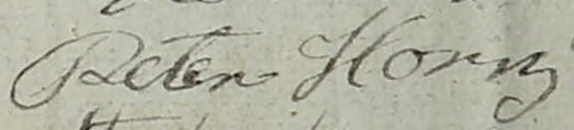 Horn, Peter, Signature - 1762