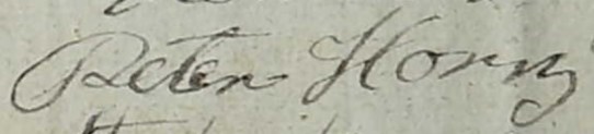 Horn, Peter, Signature - 1762