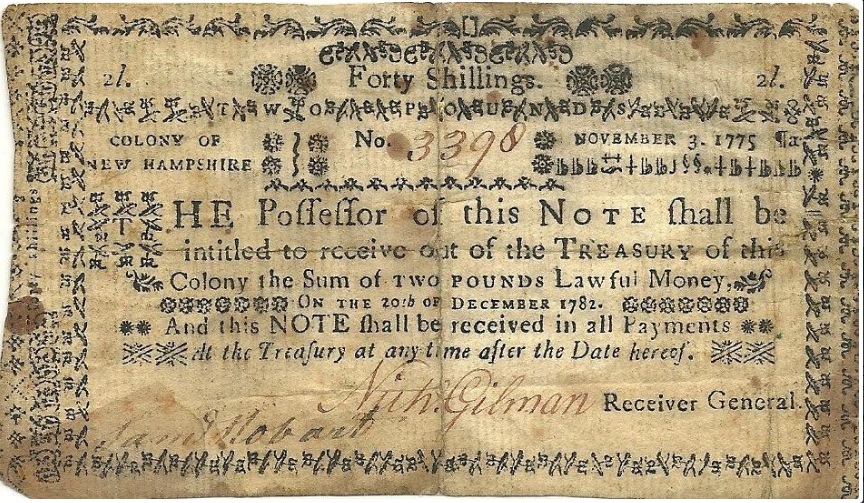 NH 40-Shilling Note -1775-82