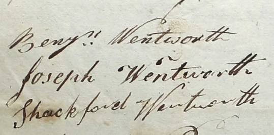 Wentworth, Sons - Signatures - 1819