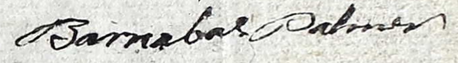 Palmer, Barnabas - Signature - 1785
