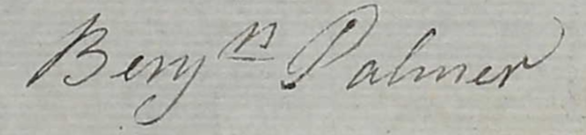 Palmer, Benjamin - Signature - 1797