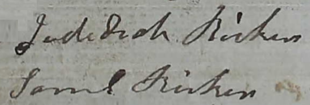 Ricker, Jedediah &amp; Samuel - Signatures - 1820